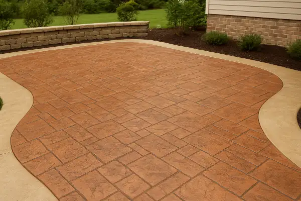 a stamped concrete patio from Houston Concrete Services in Houston, TX - Concrete resurfacing