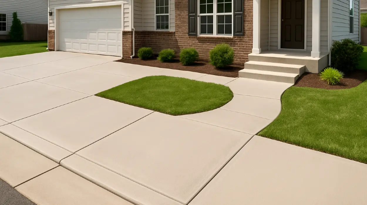 a concrete porch and sidewalk from Houston Concrete Services in Houston, TX - concrete slab foundation