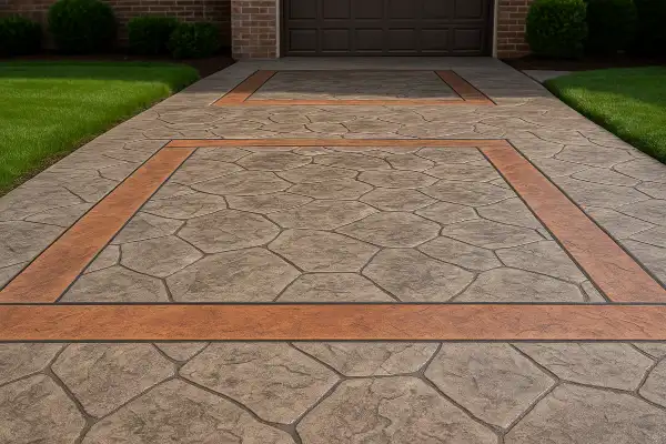 a brand new finished stamped concrete patio from Houston Concrete Services in Conroe, TX - Conroe TX a brand new finished stamped concrete patio from Houston Concrete Services in Conroe, TX - Conroe TX