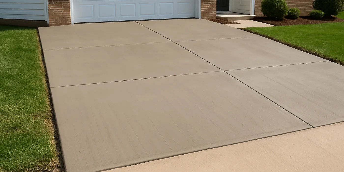 a brand new concrete driveway from Houston Concrete Services in Pearland, TX - Pearland TX
